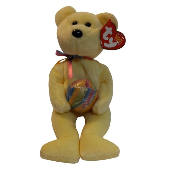 Ty Other - Ty Beanie Babies Bear Eggbeart Stuffed Plush 2004 Easter Yellow Ribbon Egg NEW